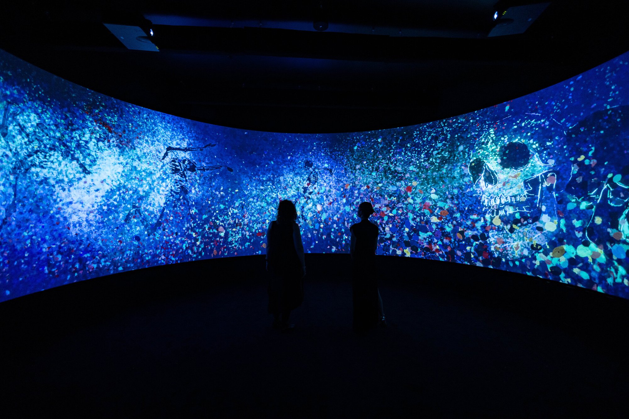 Curved wall projection showing Johnny Deep's artwork